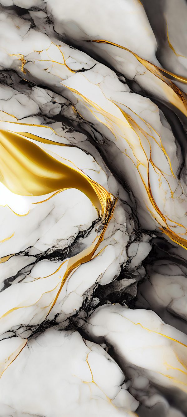 Abstract Black & Gold Marble Wall Panel – 2400x1000x10mm