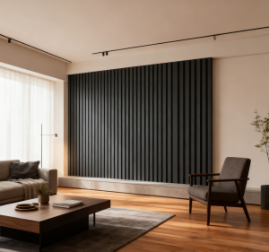 Charcoal PVC Slat Wall Panel – 301×12mm (Custom Length)