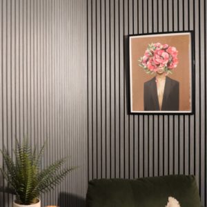 Grey Oak PVC Slat Wall Panel – 301×12mm (Custom Length)