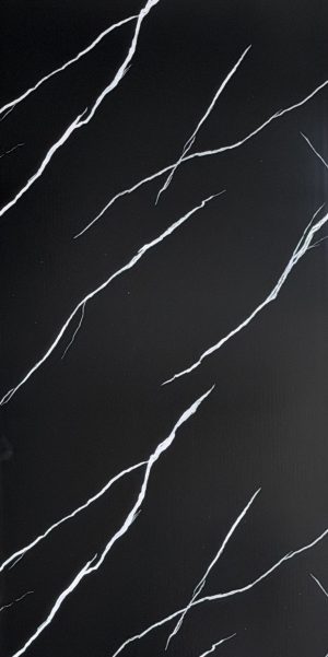 Pure Black Marble Shower Panel – 2400×1000×10mm