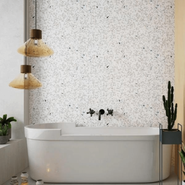 Sparkle White Classic Ceiling 效果图 Sparkle White Classic PVC Ceiling Panel – 2700×250×8mm