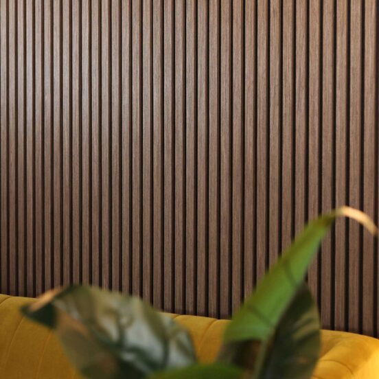 Walnut PVC Slat Wall Panel – 301×12mm (Custom Length)