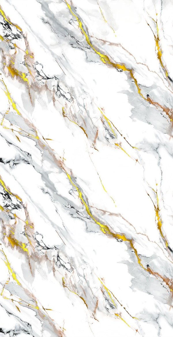 Slant Gold Marble Wall Panel – 2400×1000×10mm
